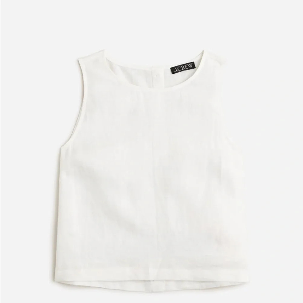 J.Crew Maxine button-back top in White linen NWT Size M